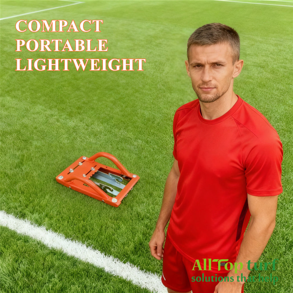 Portable Compact Turf Line Cutter - Lightweight artificial grass white line marking tool for sports fields